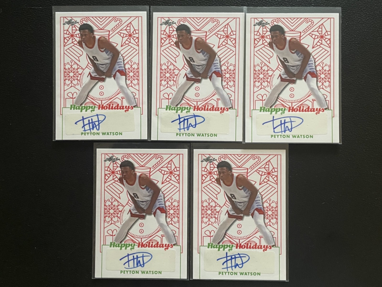 2023 Leaf Happy Holidays Peyton Watson Auto Autograph RC Rookie Lot Of 5 #39
