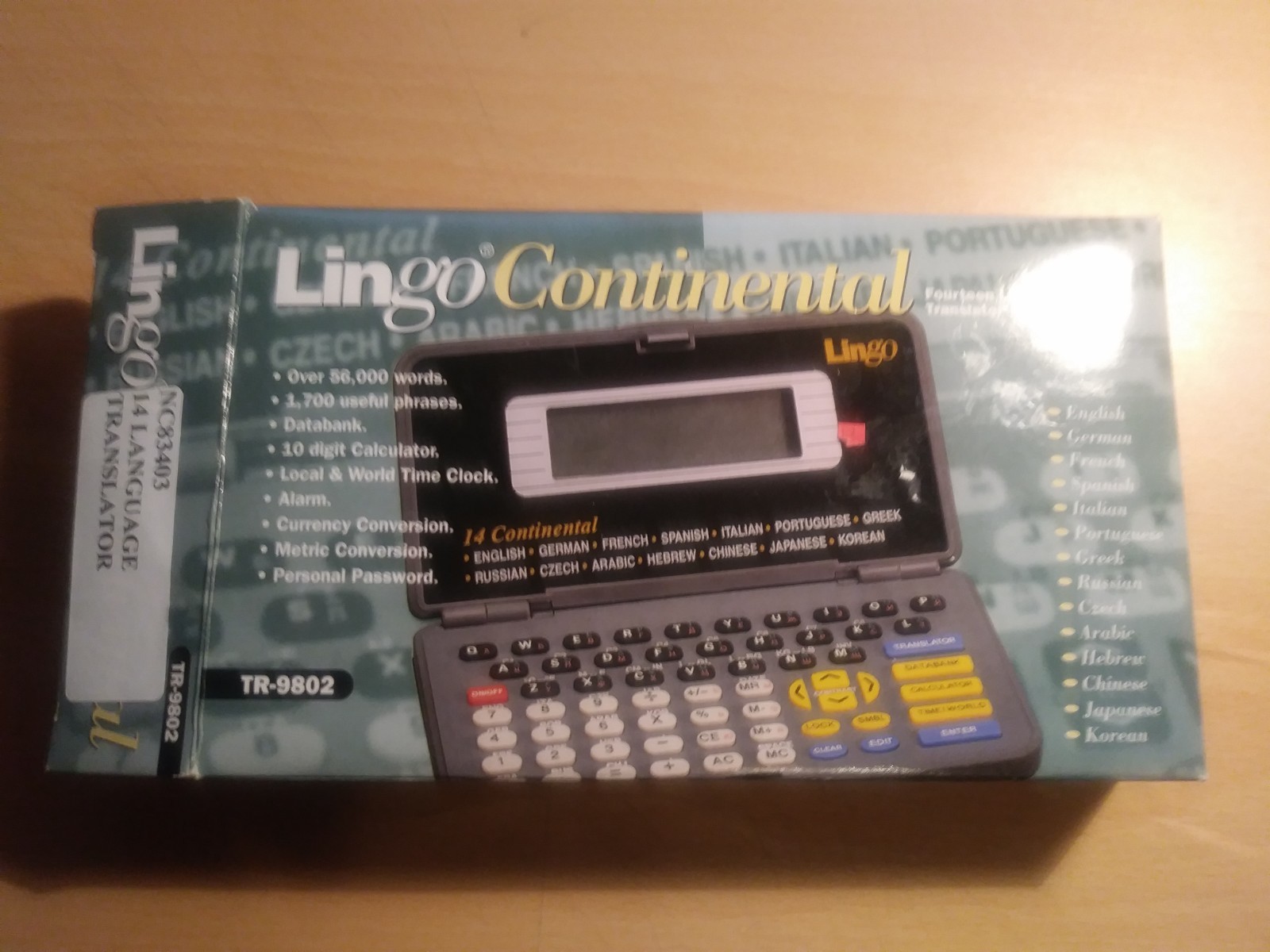 Lingo Continental TR-9802 Language Translator 14 Languages