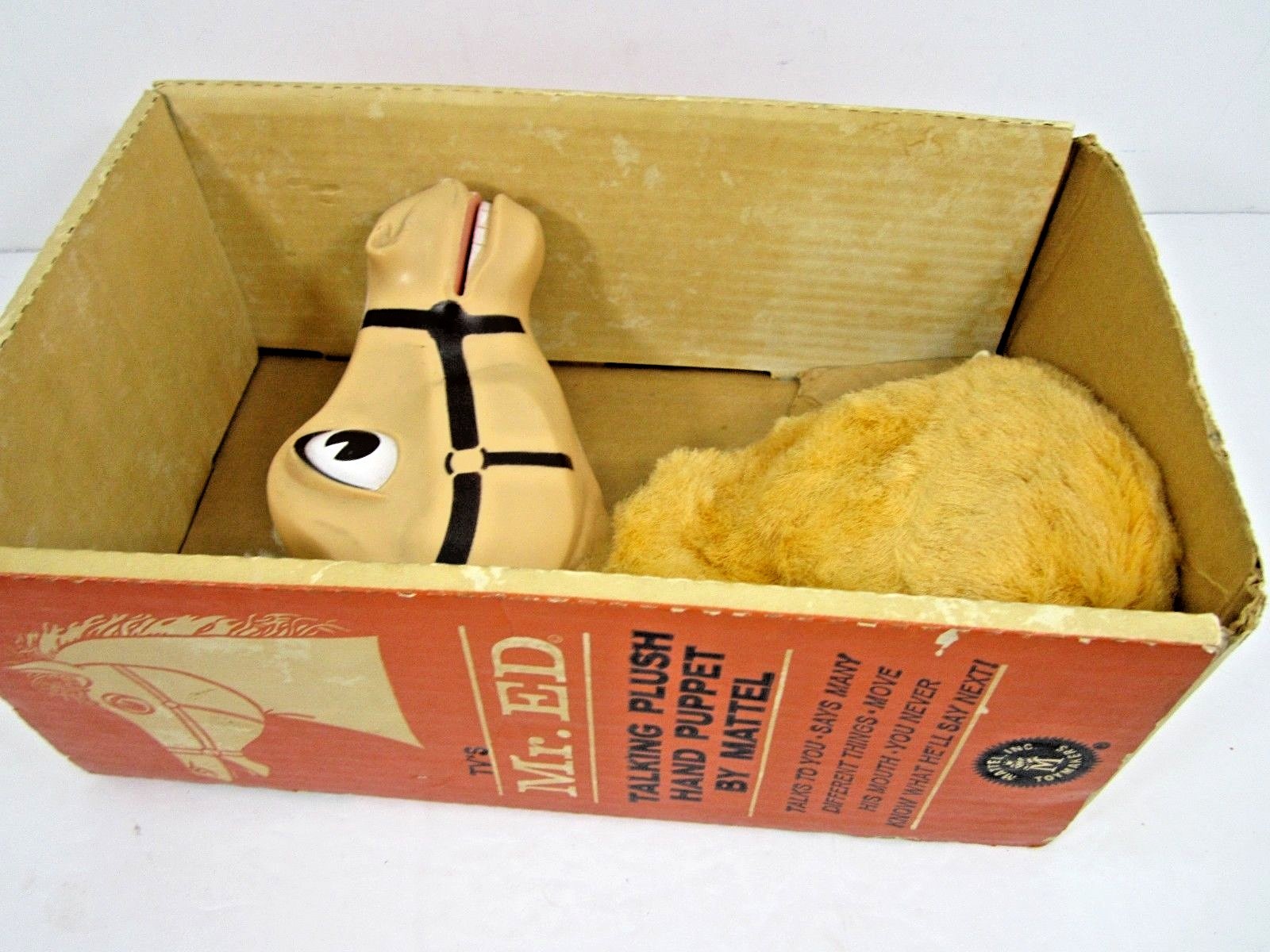 VINTAGE 1962 MR. ED TALKING PLUSH HAND PUPPET WORKING IN BOX 1960'S MATTEL TOY