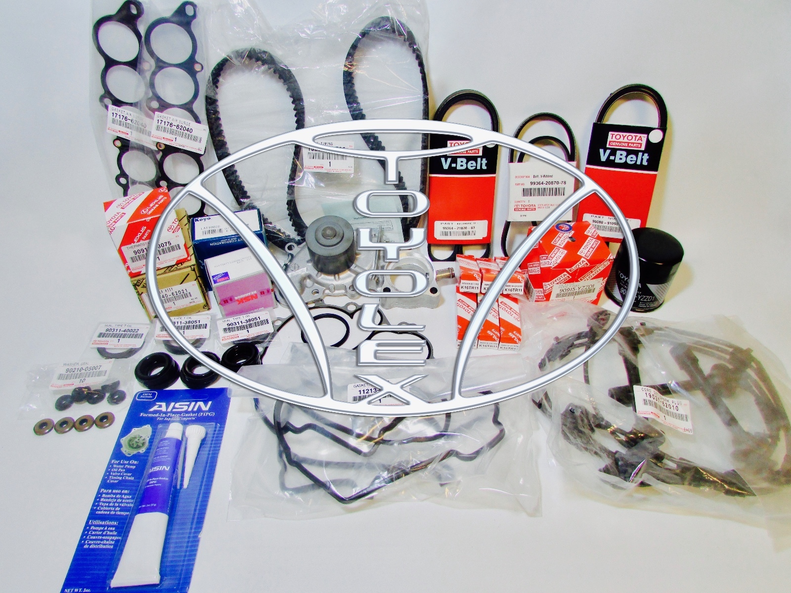 NEW ALL OEM TOYOTA 3.4 L 5VZFE COMPLETE 56 pcs TIMING BELT