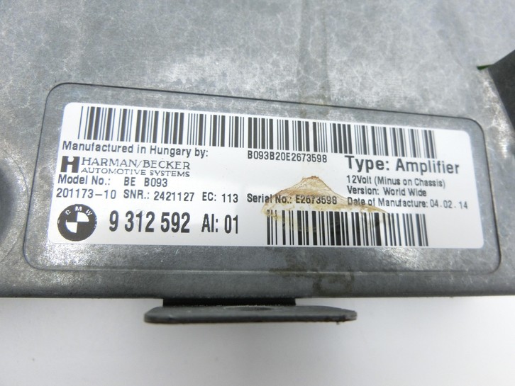 BMW 525d F10 13-17 Verstärker Endstufe für Soundsystem Amplifier BMW 525d F10 13-17 27.02.2014 65129312592 9312592... Bild 5