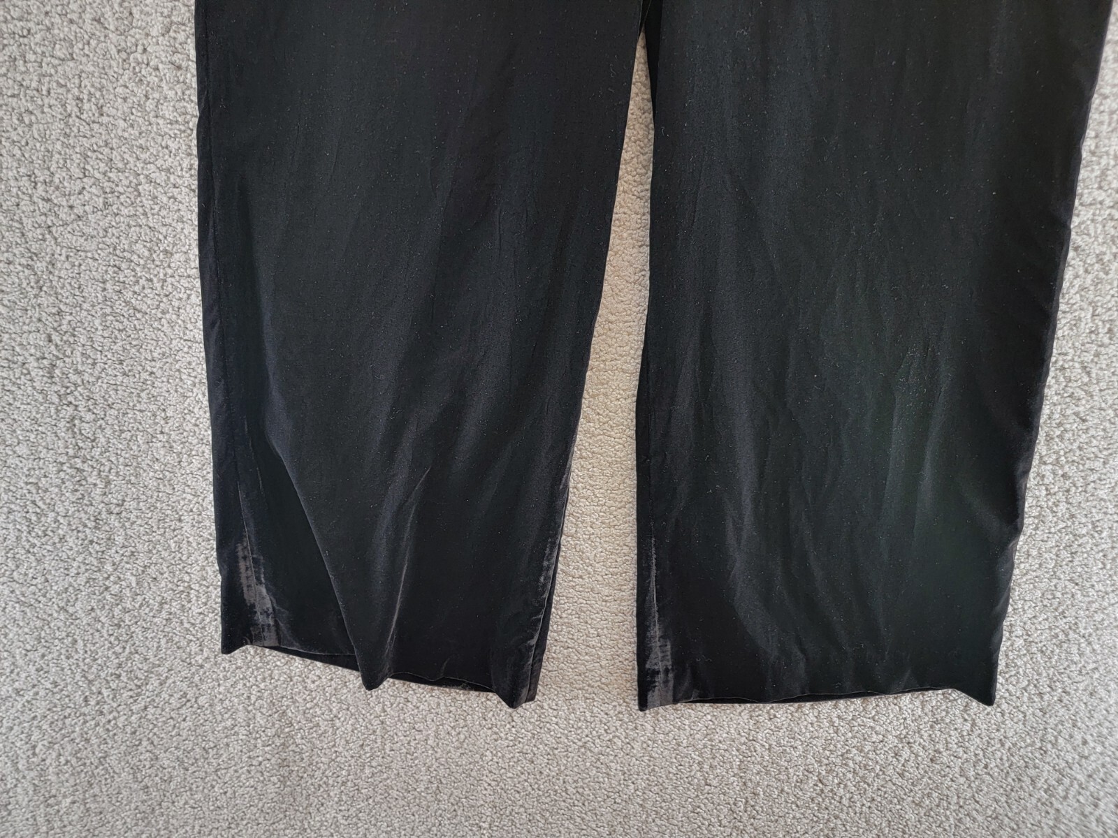 Lauren Ralph Lauren Velvet Wide Leg Pants Womens 12 Black Zip Hook & Eye Closure - Picture 4 of 19