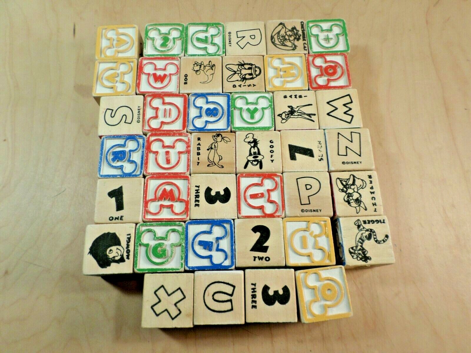 Disney Mickey Mouse Wooden Blocks & Wooden Train with Train Car