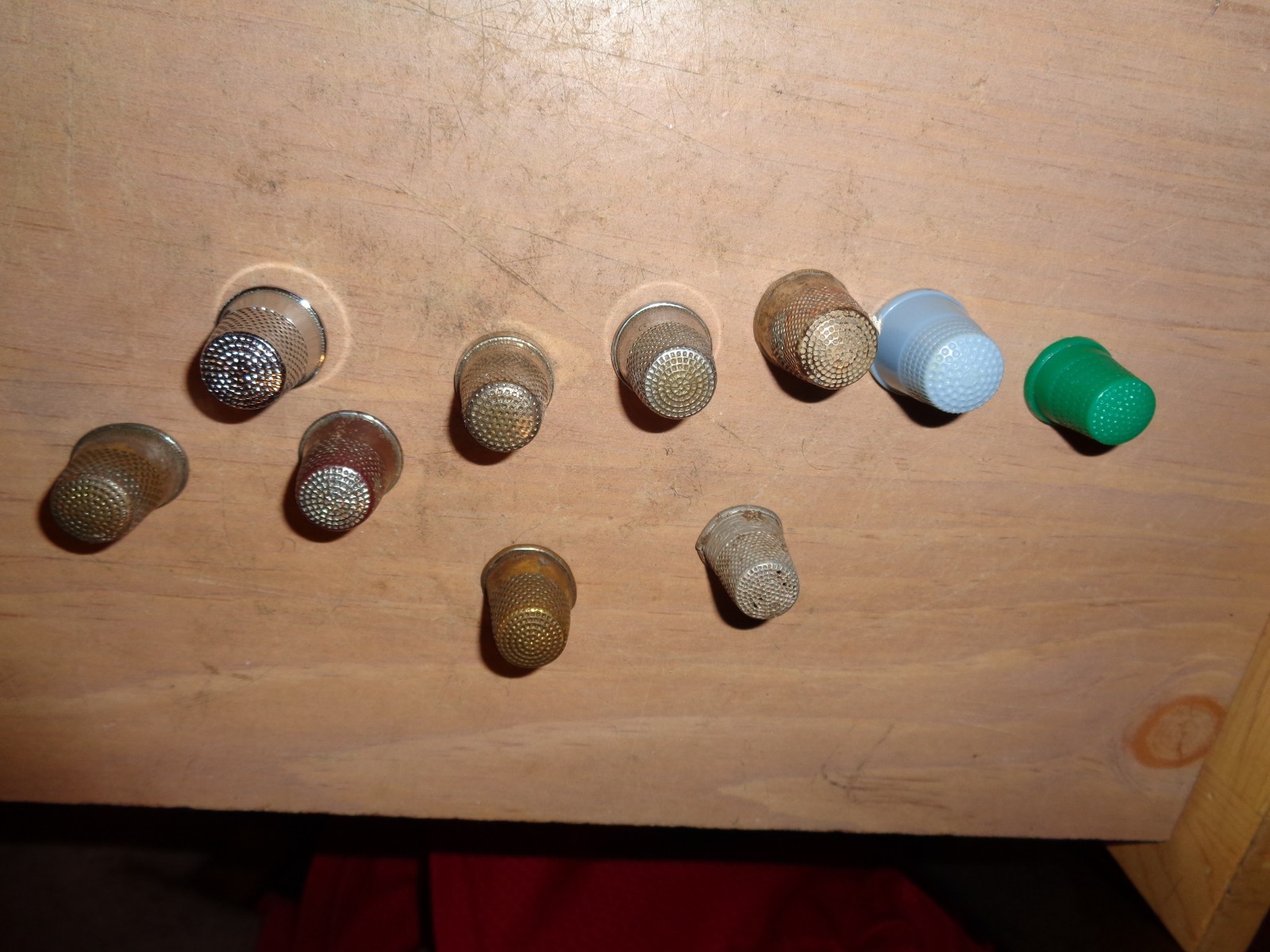 Lot of 13 Vintage Thimbles, Some Very Old, Some Not So Old