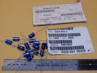 Philips 22uf 63V Electrolytic Capacitors Qty 15 NOS