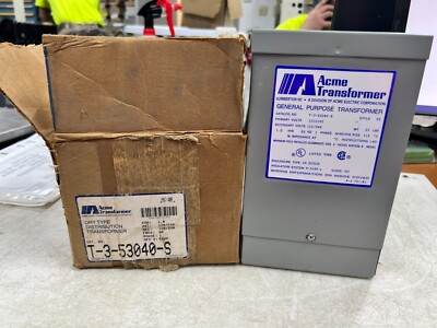   NEW ACME 1.0 KVA TRANSFORMER 120/240V PRI 120/240V SEC 1Ø TYPE 3R T-3-53040-S