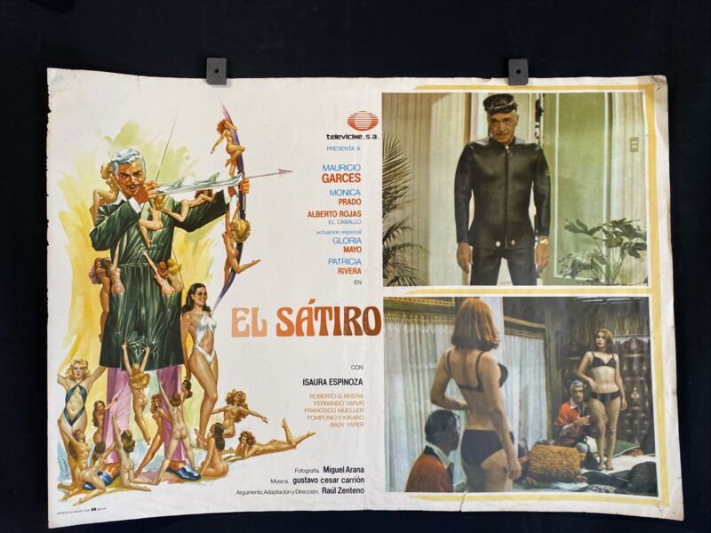 1981~El Satiro~ MAURICIO GARCES~MONICA PRADO~ Orig.Mexican Lobby Poster~17"x23"