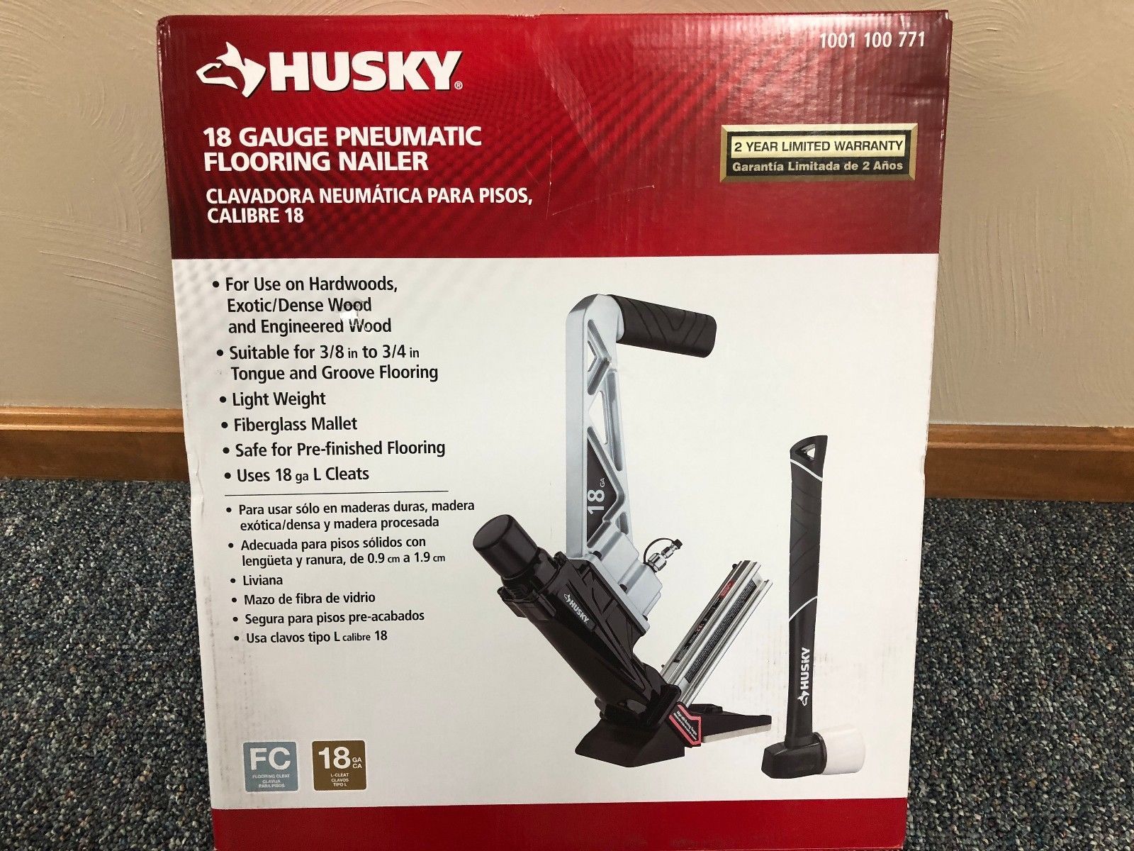 Flooring Nailers Husky 18 Gauge L Cleat Flooring Nailer Tools