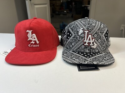 Two CASH ONLY SnapBack Hats -  LA Hands High Life  & Ted Suede  LA Crimes  Gorra