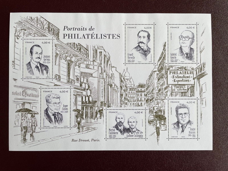 Bloc Timbre France Portraits De Philatelistes Salon Philatelique D'Automne 2024