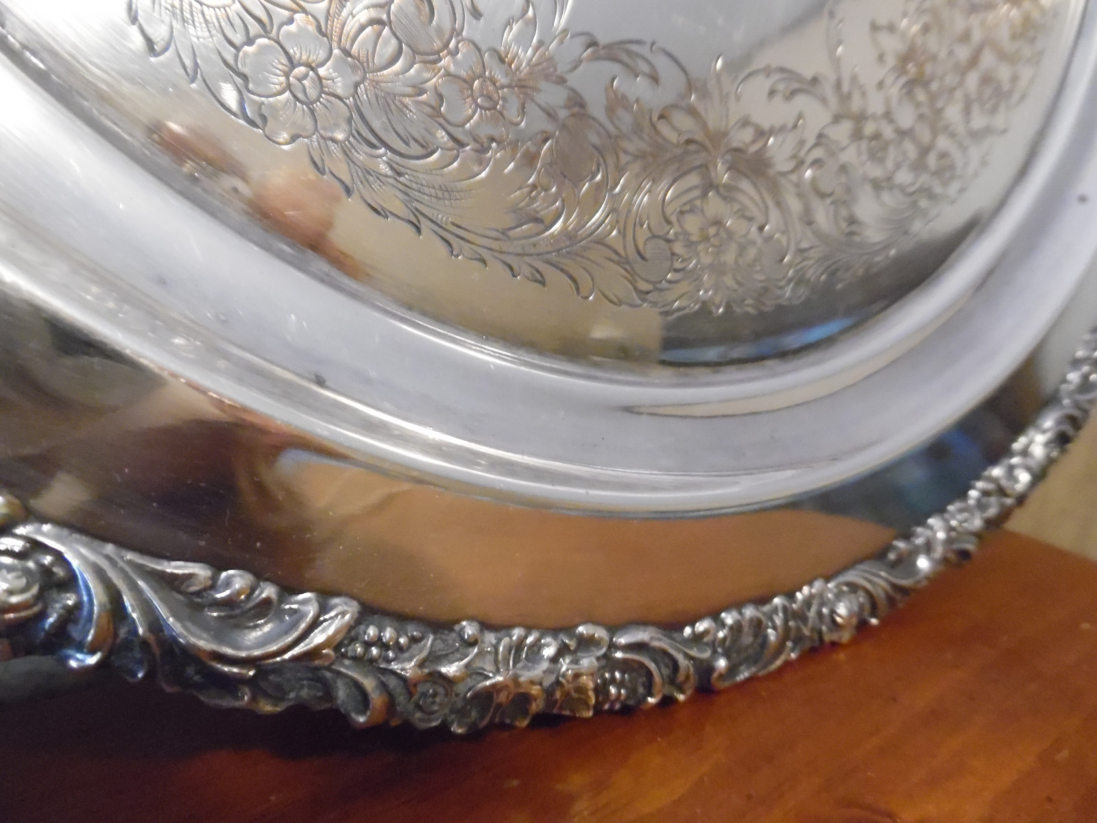 ANTIQUE SILVERPLATED SERVING TRAY WITH UNIQUE STAMP