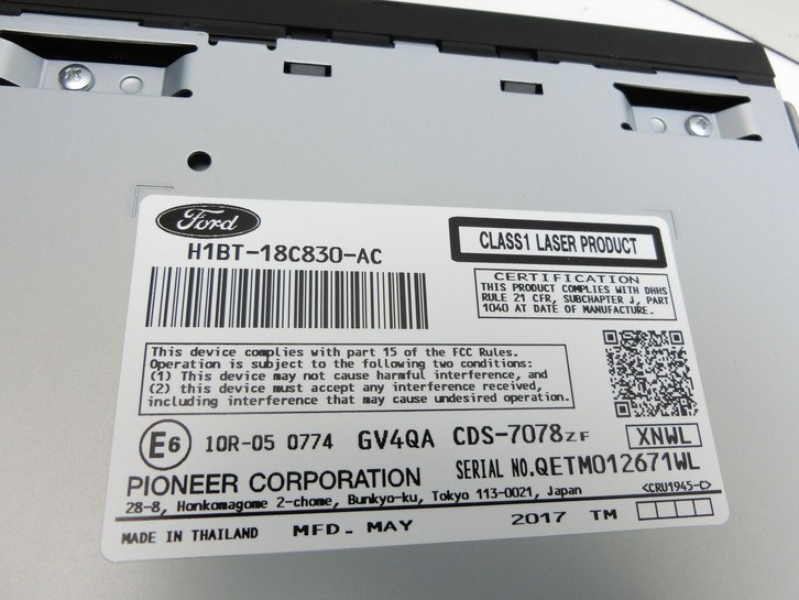 Ford Fiesta VII 17-21 CD-Wechsler Wechsler orig. Ford Fiesta VII 17-21 12.07.2017 H1BT-18C830-AE H1BT-18C830-AC... Vorschau 4