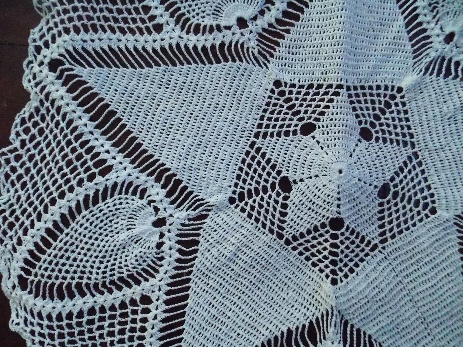 Vintage Large White Crochet Doily Hand Made Measures 21