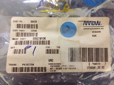 935C1W10K CDE CAP FILM 10UF 10% 100VDC AXIAL 1 UNIT