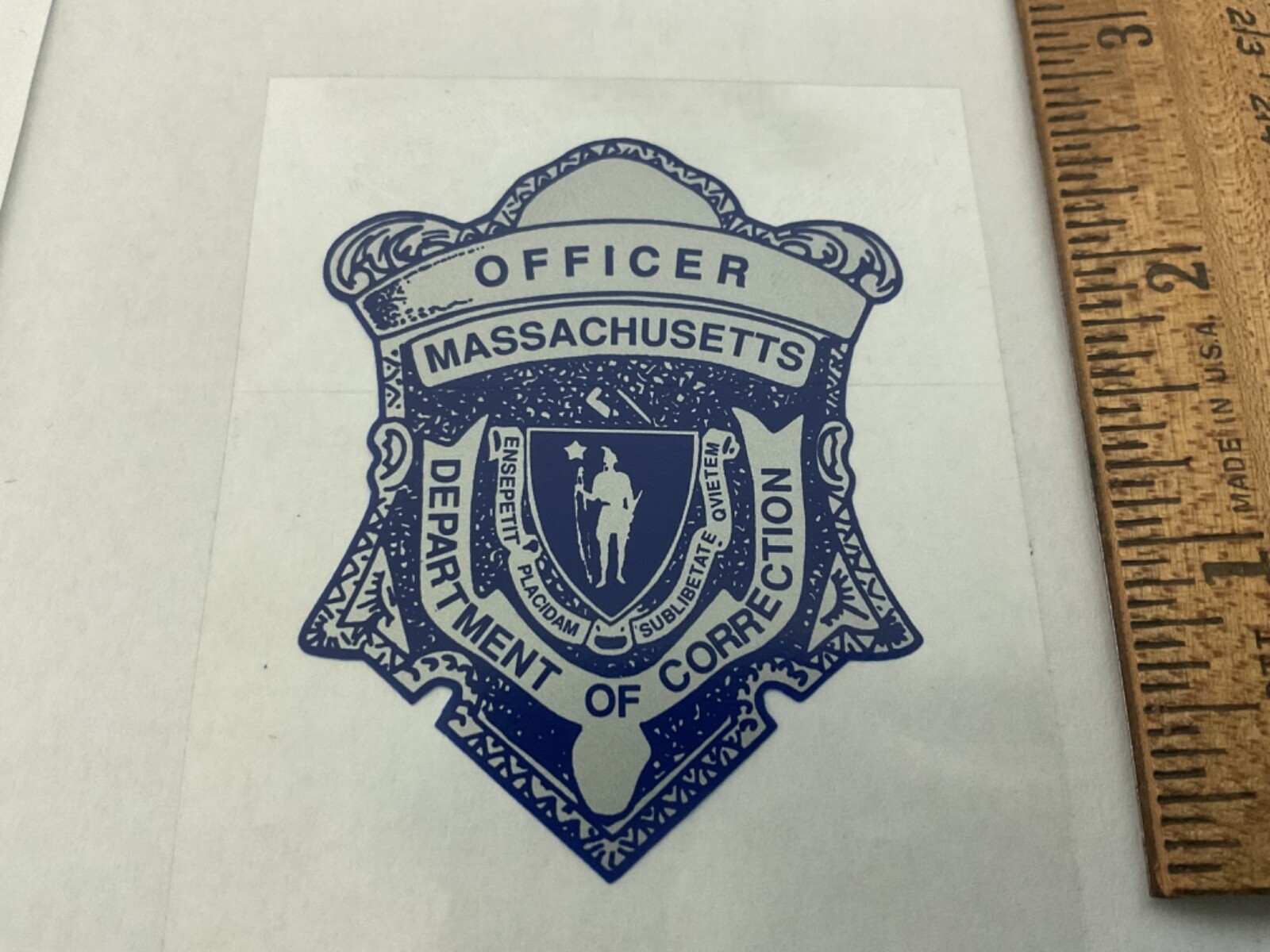 Officer Massachusetts Department Of Correction Badge window decal