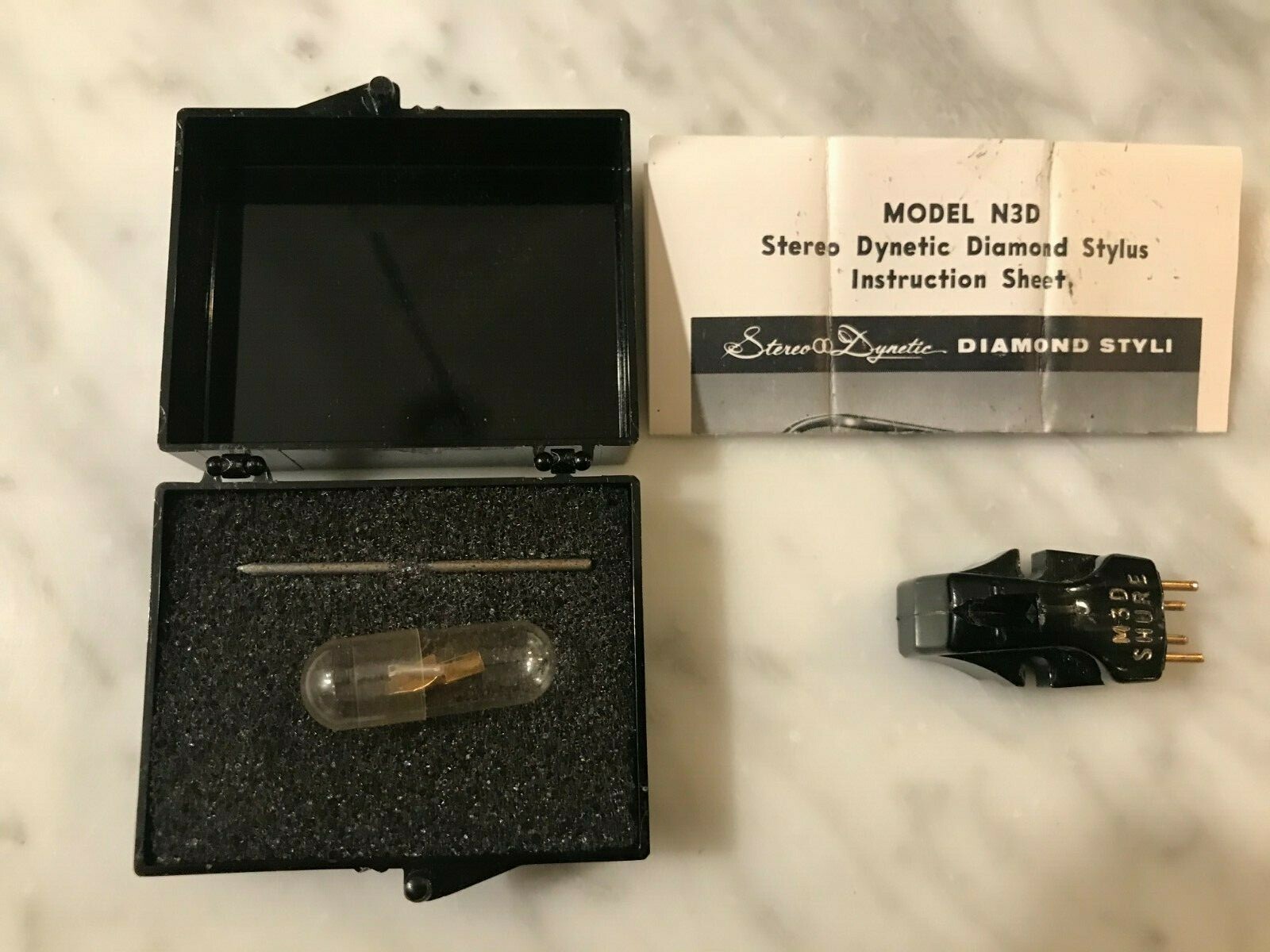 SHURE M3D CARTRIDGE & NEW OLD STOCK GENUINE SHURE N3D STYLUS IN