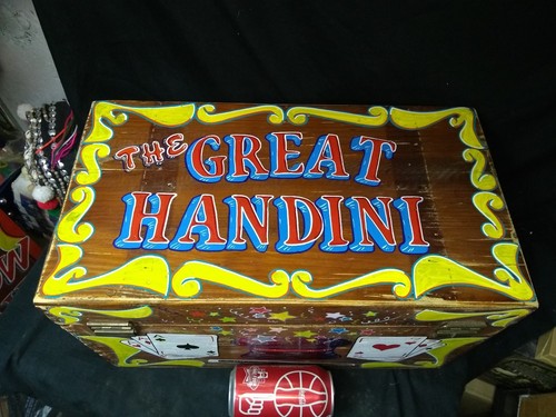 WOODEN MAGICIAN's MAGIC TRUNK BOX,CIRCUS,PROPS,sideshow,Oddity,,odd,WEIRD,ART,