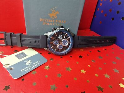 Pre-owned Beverly Hills Polo Club Black Patterned Dial Watch, Rrp £270