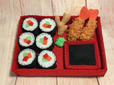 Play Food - handmade felt food Sushi set - for pretend kitchens