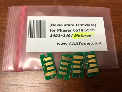 4 (New Firmware) Toner Chip (3492 ~ 91) for Xerox Phaser 6510, WC 6515 Refill