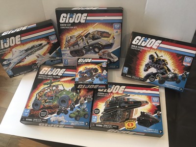 6 G.I.JOE CONSTRUCTION SET LOT.  SNOW CAT,COBRA H.I.S.S, SKYSTRIKER AND ETC;