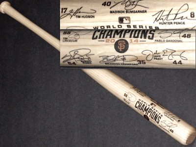 SAN FRANCISCO GIANTS~2014 WORLD SERIES CHAMPIONS MINI 18'' SIGNATURE BASEBALL BAT