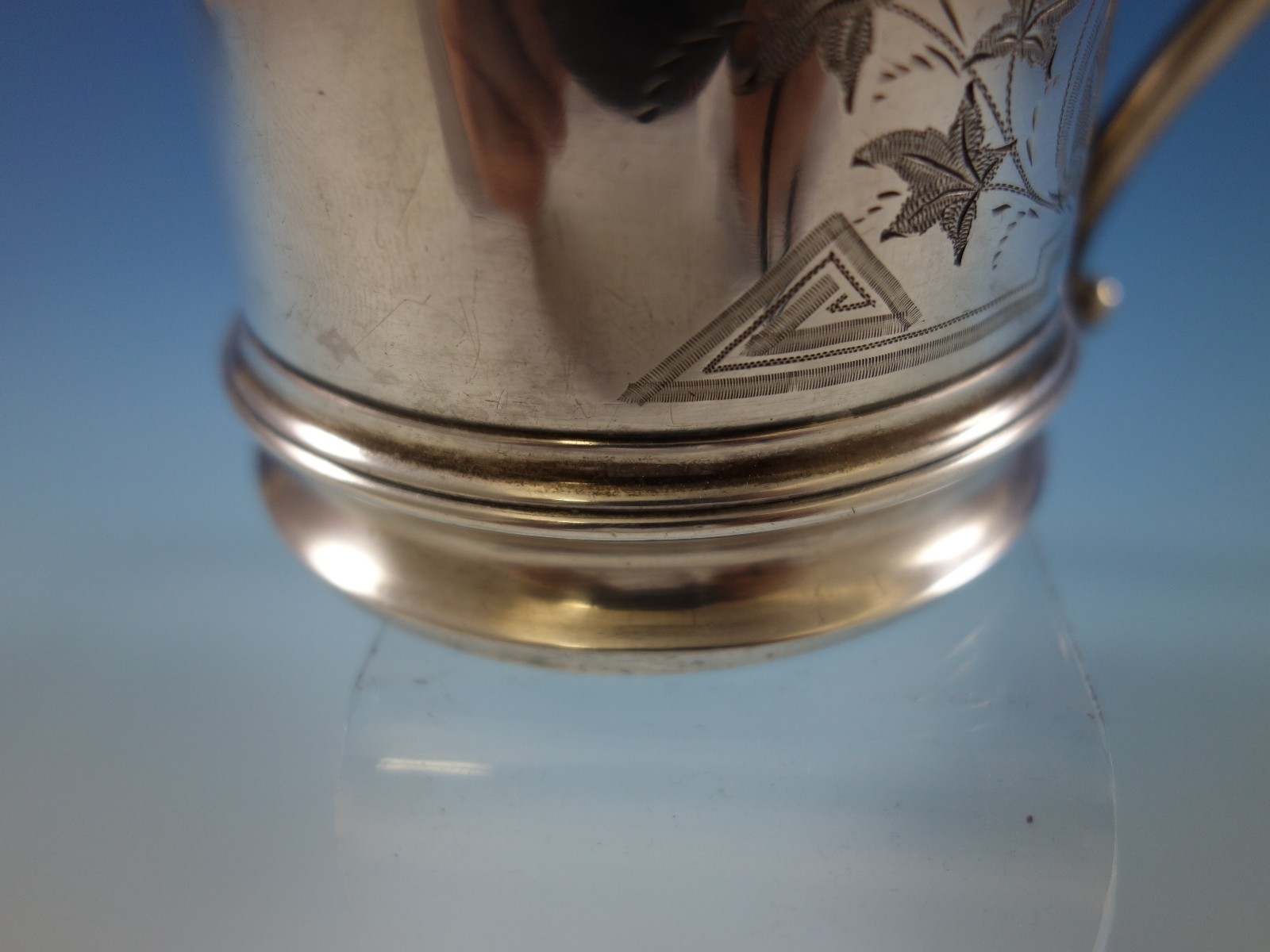 Whiting Sterling Silver Baby Child's Cup Mug BriteCut Ivy Vintage