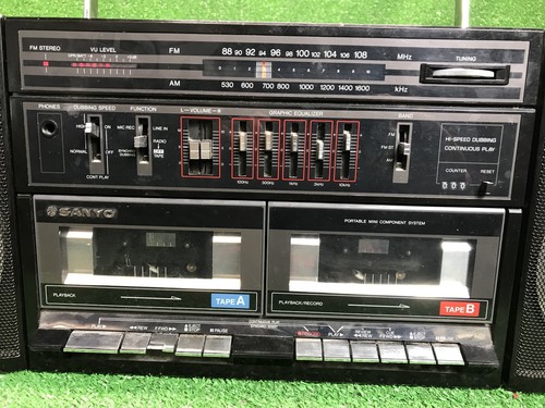 VTG Sanyo C35 Japan boombox ghettoblaster cassette radio Wow Input Jack Rare