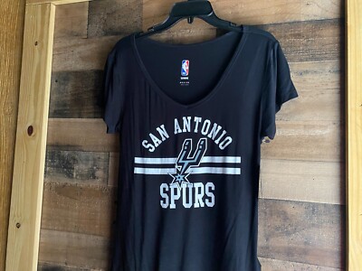 San Antonio Spurs Shirt Womens Medium V-Neck Soft NEW Top NBA Basketball UNK