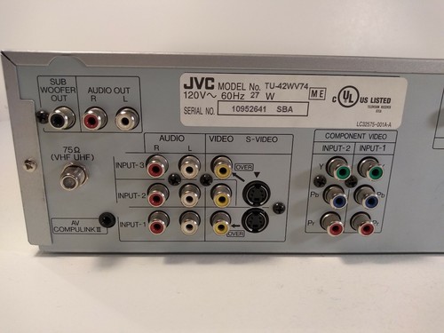 JVC Plasma Display Receiver Model TU-42WV74 w/o cords