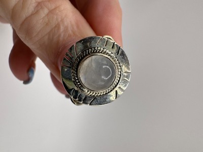 Unique Moonstone in Sterling Silver Ring Size 7 Next Day Shipping from U.S :)