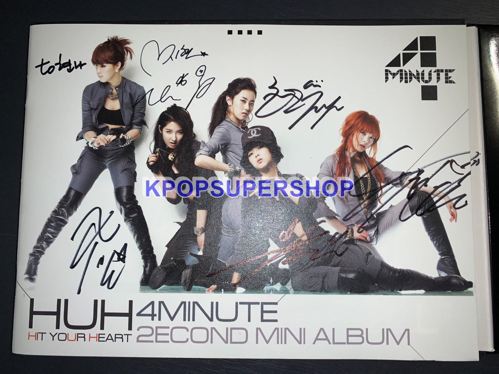 4Minute 2nd Mini Album Hit Your Heart Autographed Signed CD 4