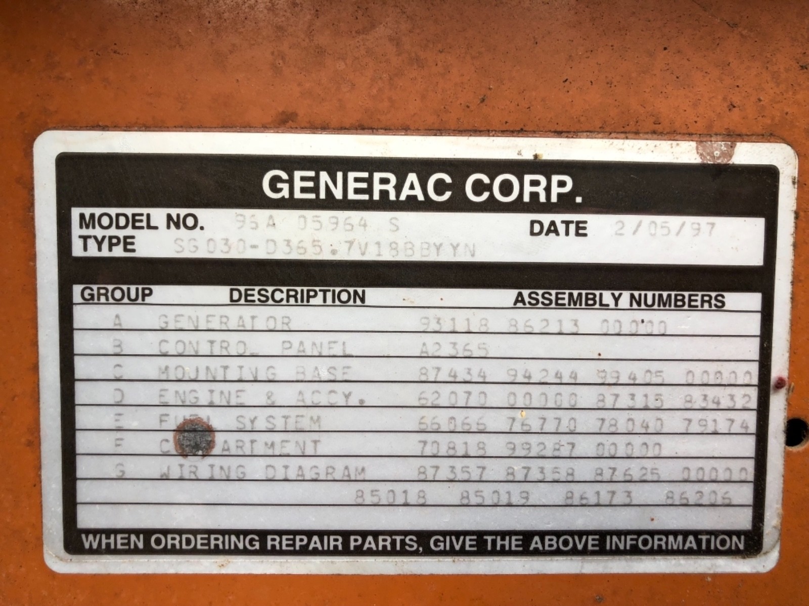 Generac 3 phase 30kw propane generator