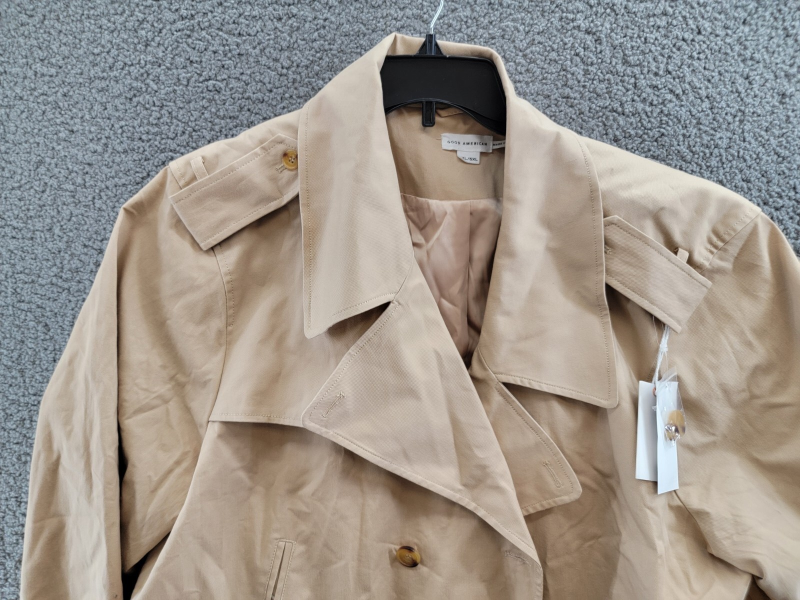 Good American Chino Cropped Trench Jacket Women's 4XL/5XL
