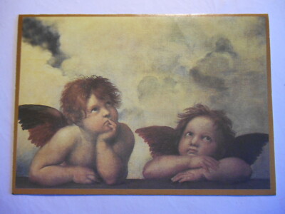 Lot of 4 Sistine Madonna Cherubini Two Little ANGELS ON EARTH Raphael NOTE CARDS