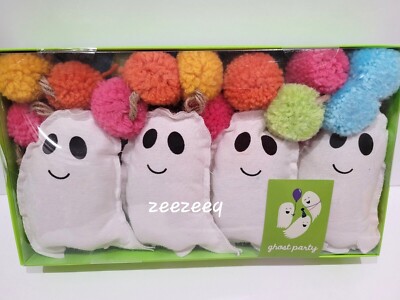 Halloween Ghost Party Colorful Ghost Pom Pom Garland Decor 6FT