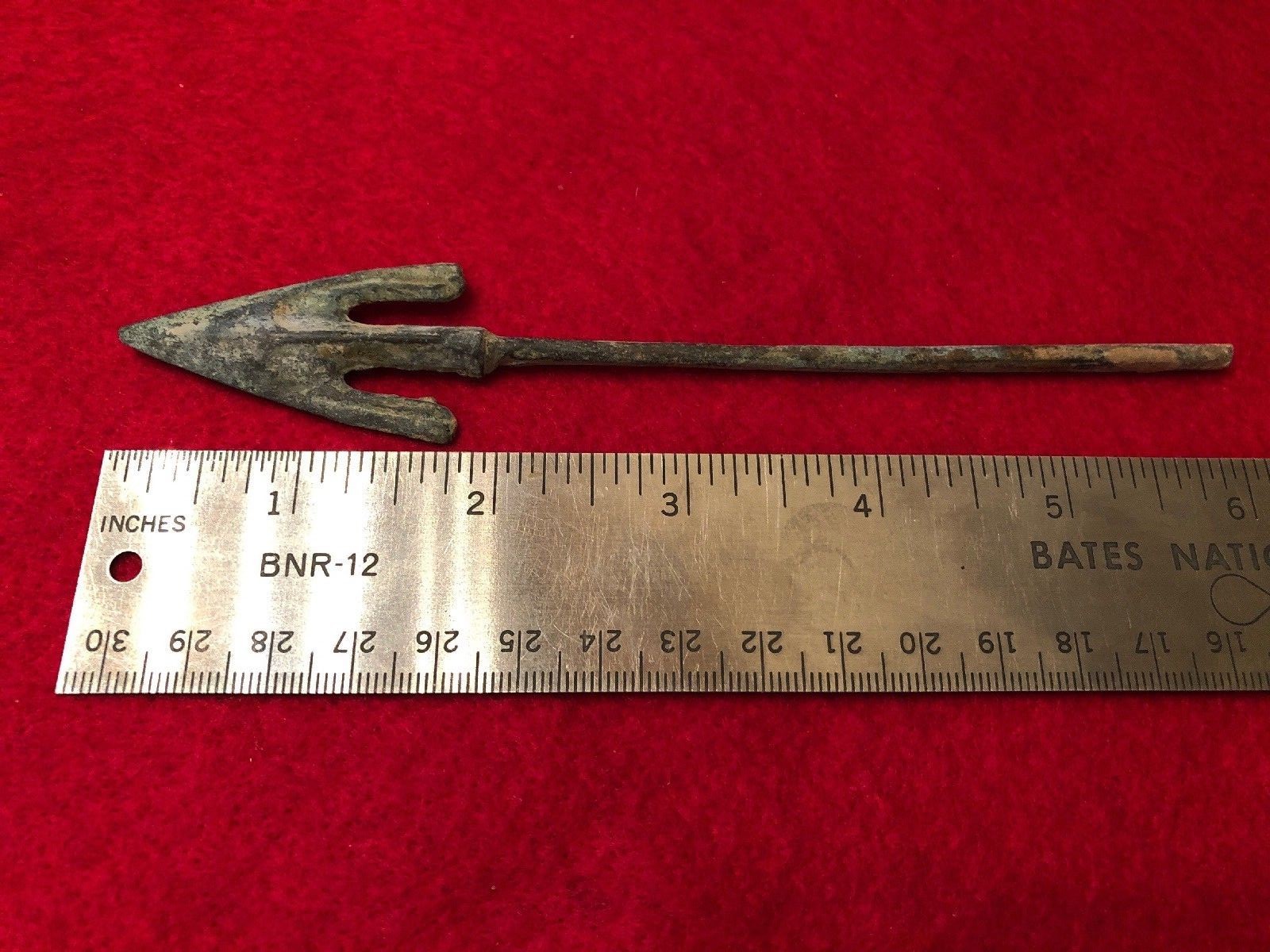 Authentic Ancient Bronze Military Arrowhead Weapon
