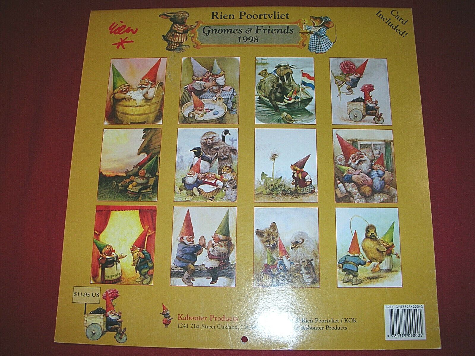 1998 Rien Poortvliet Calendar from 1998 ~ No Writing in It ~ Framable Pages