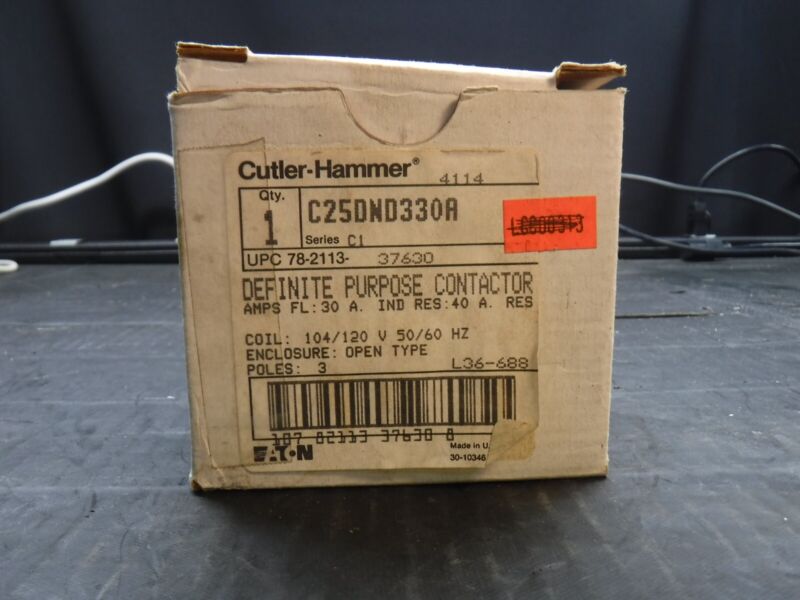 Cuttler Hammer C25DND330A Series: C1 Definite Purpose Contactor