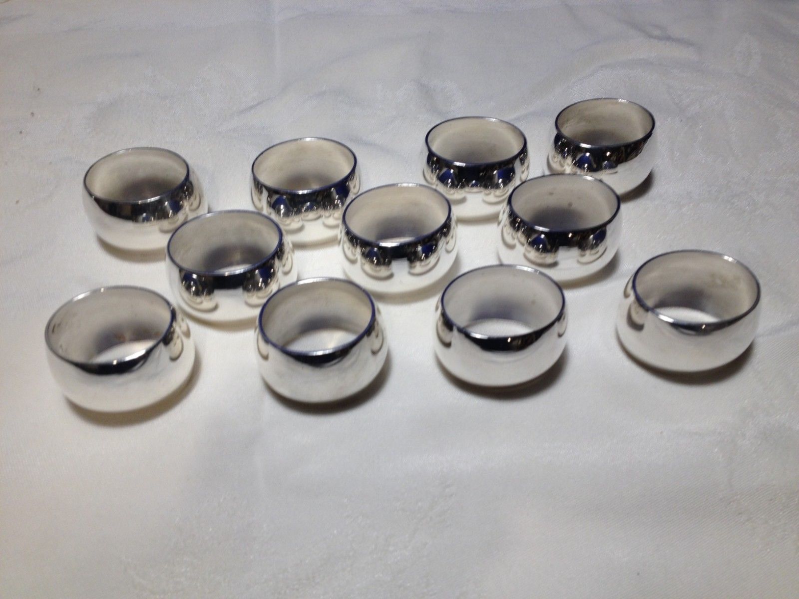 Vintage Sterling .835 Hallmarked Tested German Set of 11 Napkin Rings 509 Grams