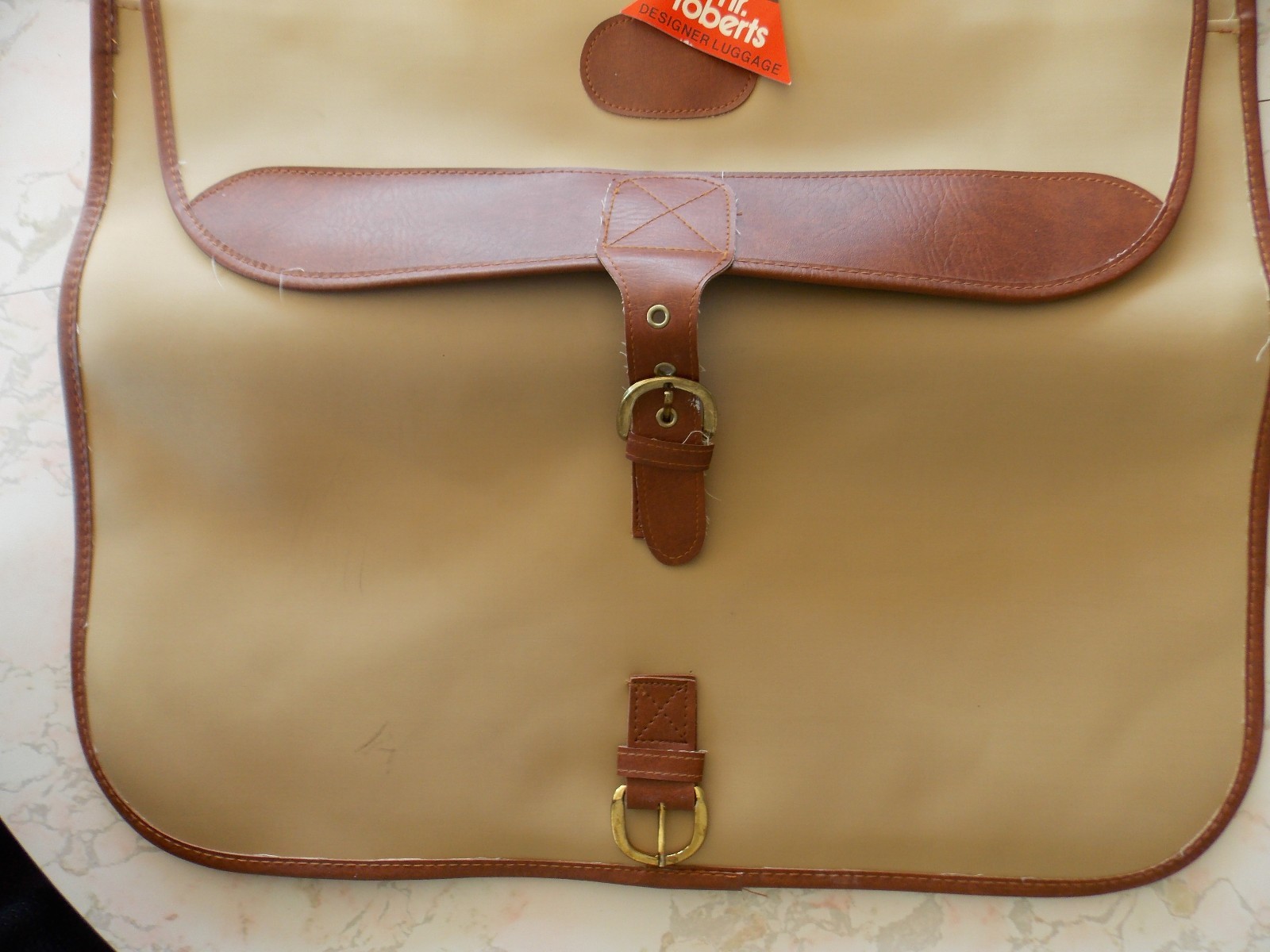 Vintage Mr. Roberts Designer Garment Bag Tan Brown 39 1/2