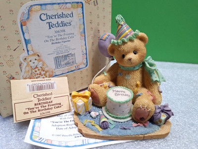 Cherished Teddies YOU'RE THE FROSTING ON THE BIRTHDAY CAKE Birthday Figurine
