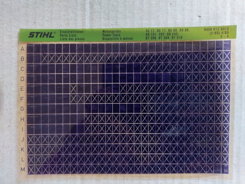 Microfiche Stihl Dispositif Ã  Moteur Sg 17 Bg 17, 60 Hs 60, 151, 202, 242 Bt 308