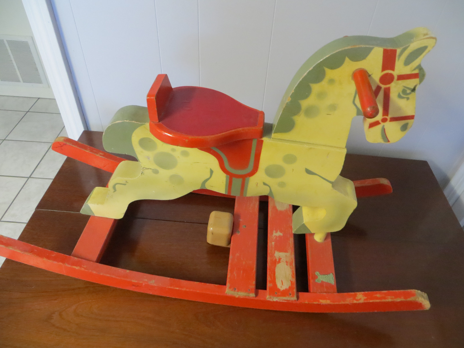 Classic Vintage Original F.A.O. FAO Schwarz Wooden Musical Rocking Horse
