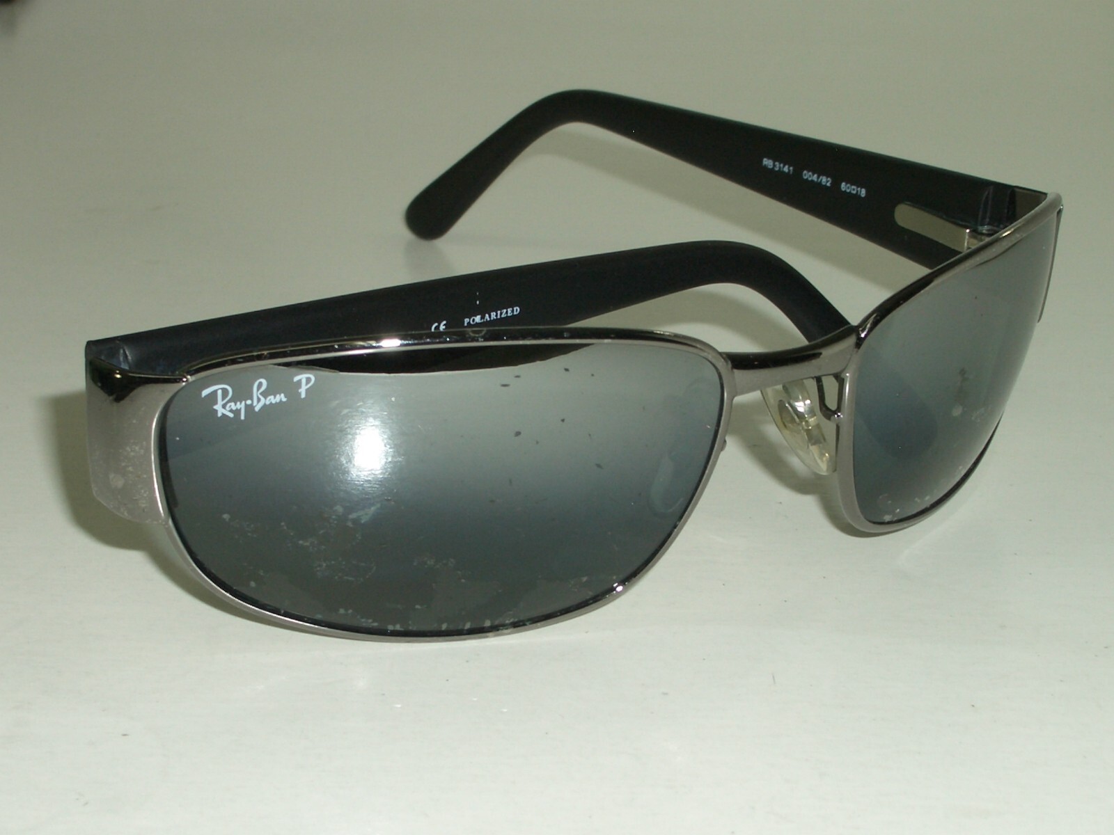 RAY BAN RB3141 LEATHER II GRAY GRADIENT MIRROR POLARIZED