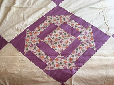 Unfinished Quilt Backing and Binding Included Handmade Quilt Top 78 by 66 Turquoise Brown and Beige Prints Twin Size or Wallhanging