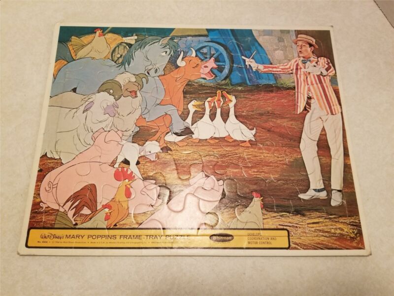 1964 Whitman Walt Disney Mary Poppins Frame Tray Puzzle Complete Shelf D5