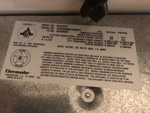 USED Thermador Masterpiece 36" Stainless 5 Burner Gas Cooktop SGS365ZS FREE S&H