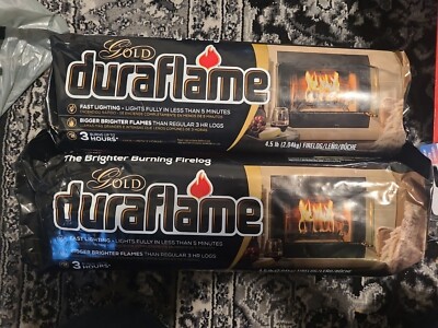 2 Gold Ultra Premium Fire Logs 3 Hour Burn Fast Lighting Fireplace Log 4.5 lbs
