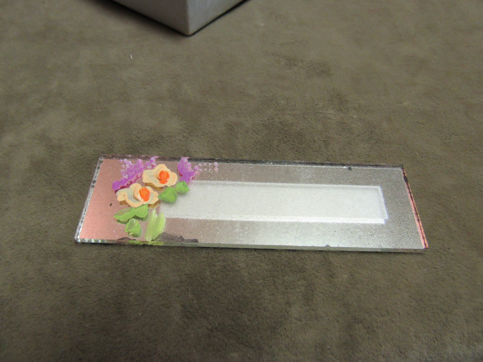 Rare 1920's Mirrored Place Card for Dinner Table at Party 8 in Box Minor AS IS